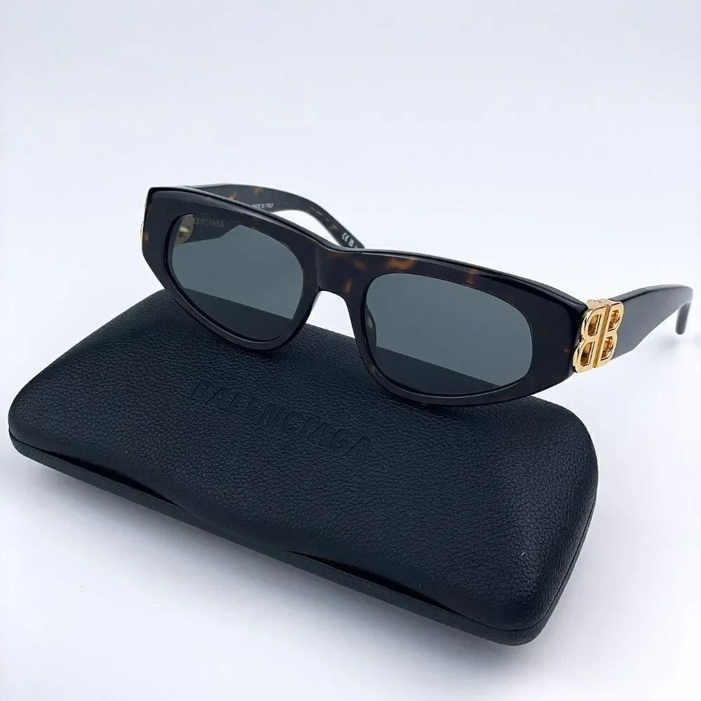 SALE! NEW Balenciaga BB0095S 002 Havana Brown Gold Green Oval Unisex Sunglasses